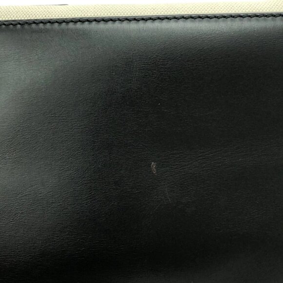 Auth BALENCIAGA Navy Cabas S 339933 Cream Black Canvas Leather Tote Bag - Picture 13 of 15